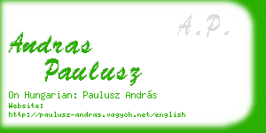 andras paulusz business card